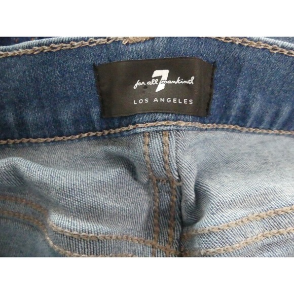 7 For All Mankind Womens 27 Jeans Flared Long Blue Denim - Picture 8 of 9